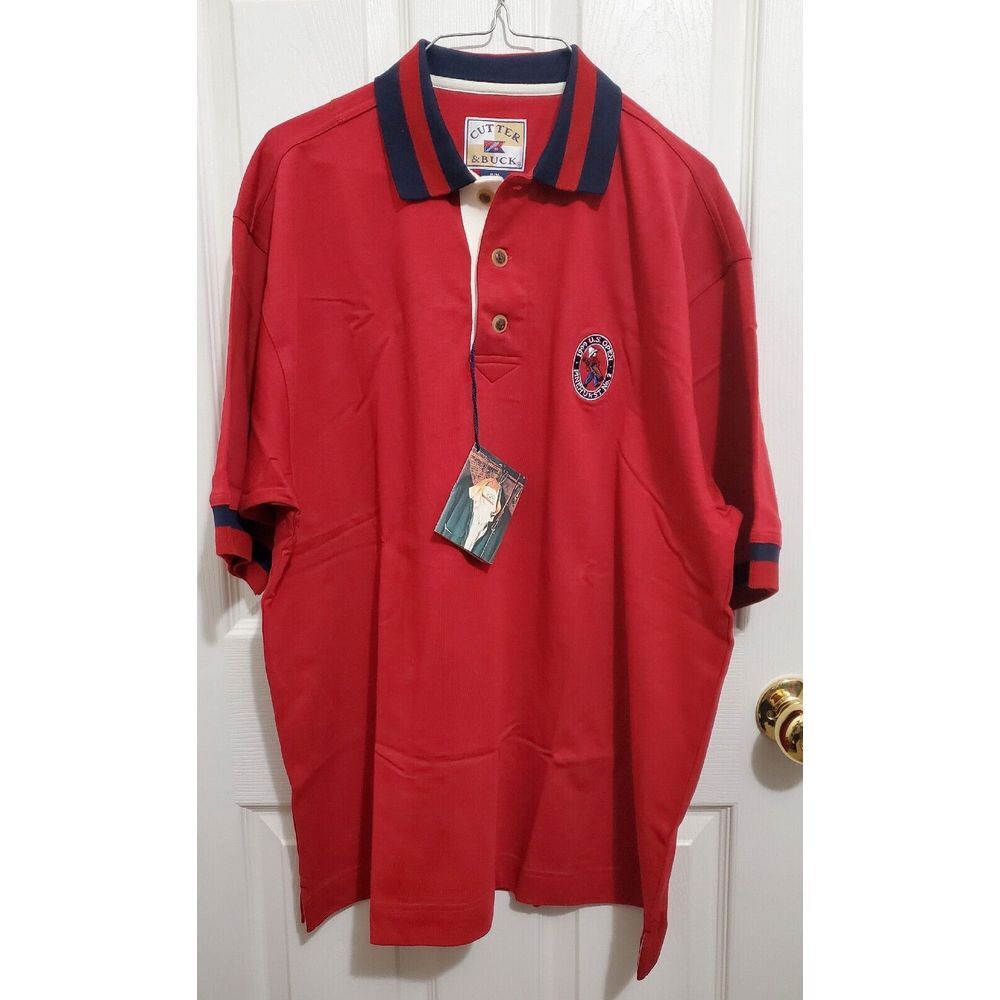 Vintage Cutter‎ & Buck 1999 US Open Pinehurst No. 2 New NWT Golf Polo Medium Red